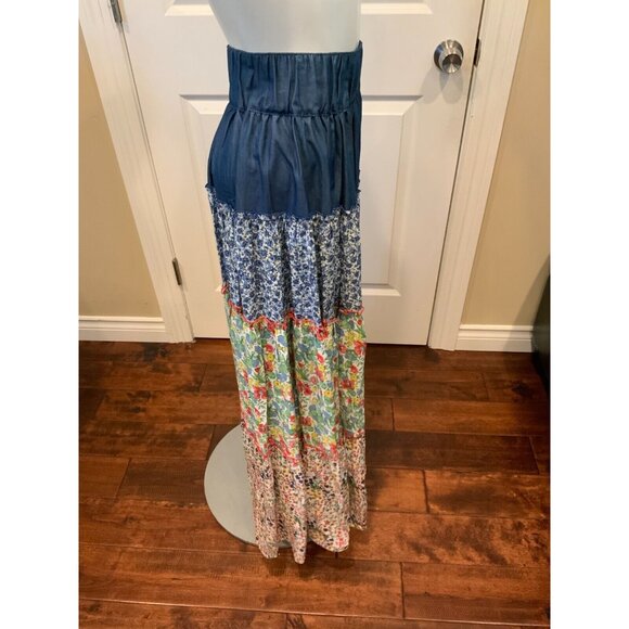 Loretta Caponi Multicolor Floral Tiered Ruffle Maxi Skirt, Size XS - Picture 3 of 7